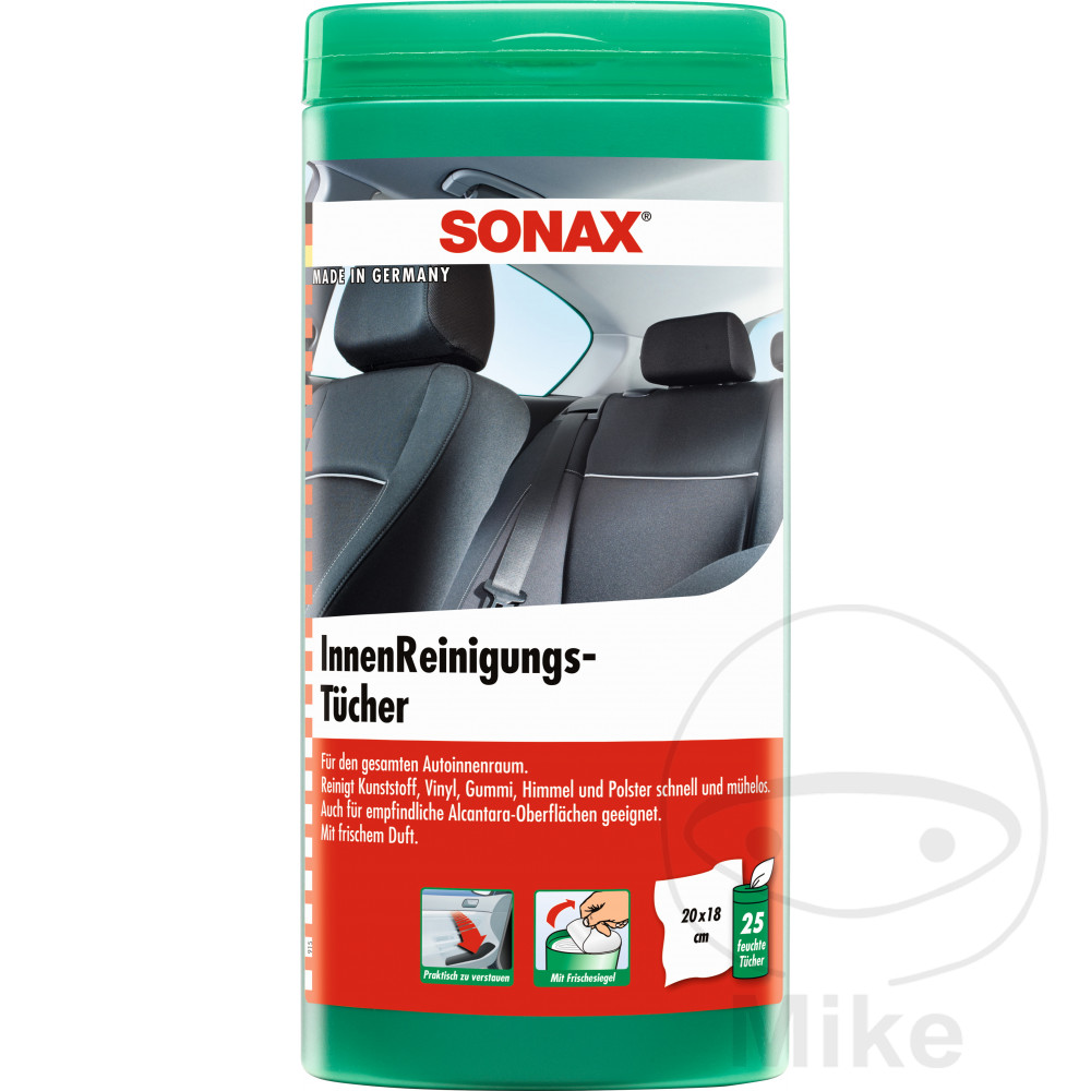 caja 25 toallitas húmedas limpieza interior del coche