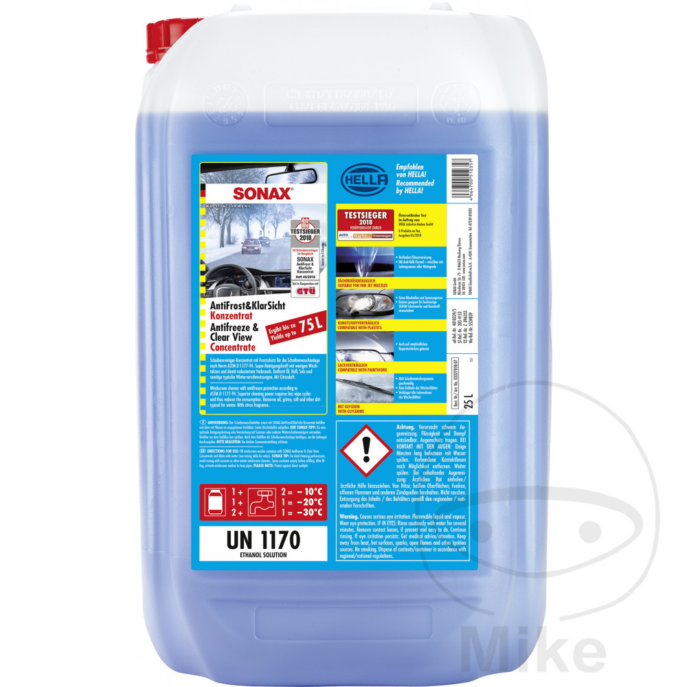 limpiador de parabrisas concentrado anticongelante 25l