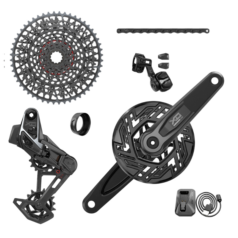 grupo electrónico bicicleta sin bielas x0 t-type eagle axs e-mtb 104 bcd 36t 1x12v (10-52)