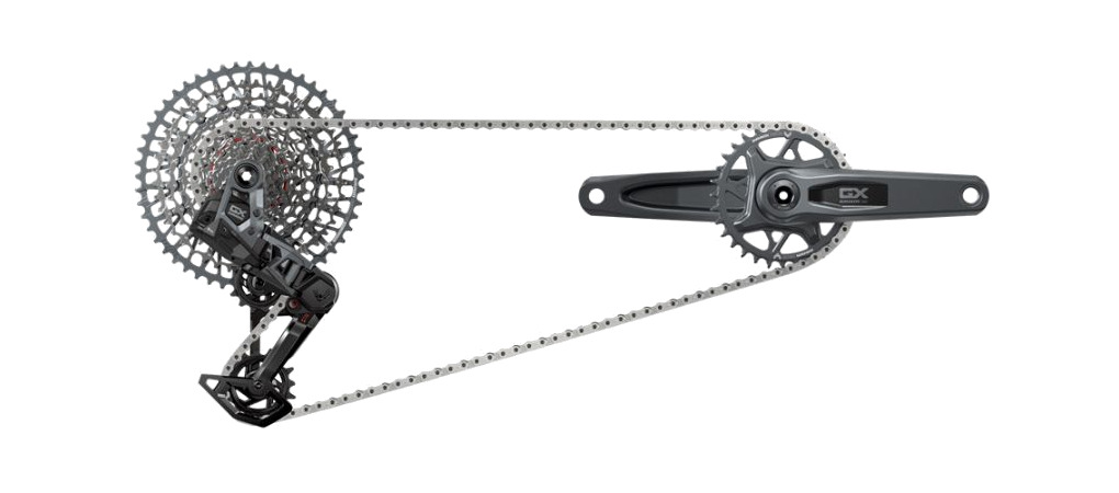 grupo de cambio electronico wide dub pod direct mount 165 mm 1x12v (10-52) sram gx t-type eagle axs 32t