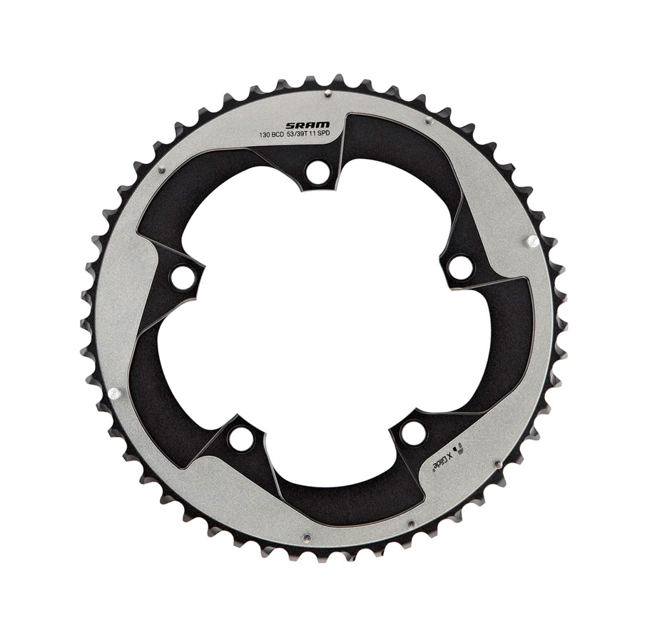 plato bicicleta road 130 bcd falcon grey red22 11v