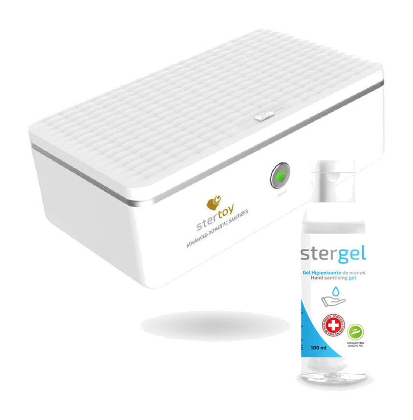 pack de desinfección con esterilizador ultravioleta y gel hidroalcohólico stergel-31828