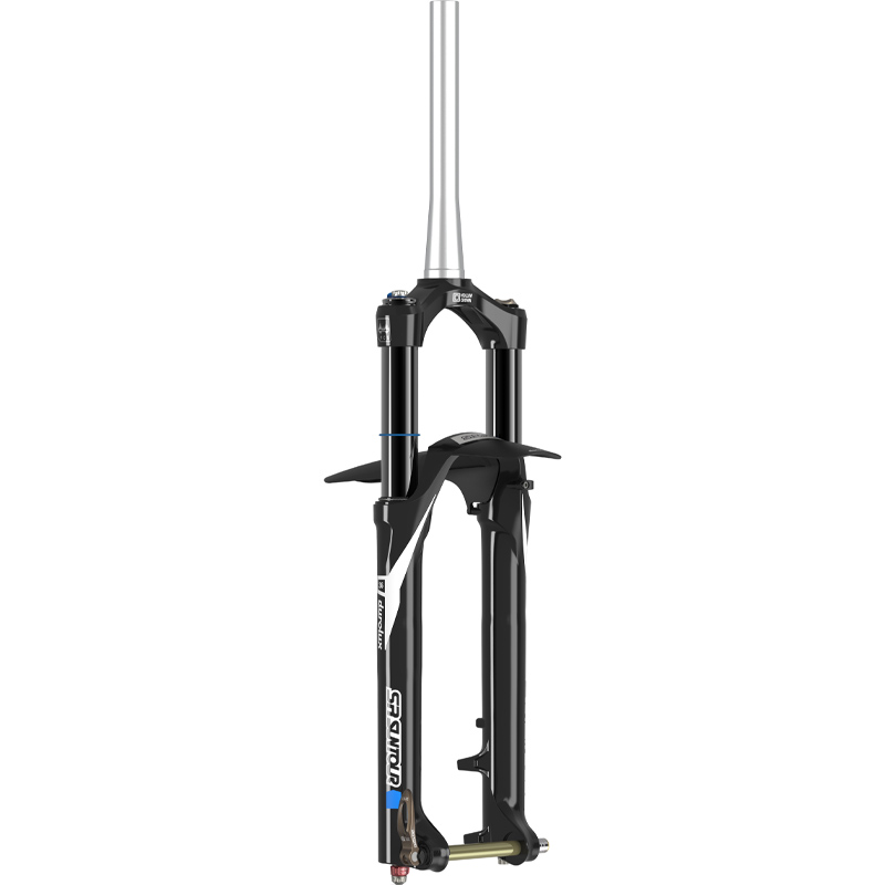 Fourche Suspension Avant ZOOM Pour Vélo Hybride 700c - Filetée 1 1/8", Débattement 30mm, Couleur Noir, Frein V.