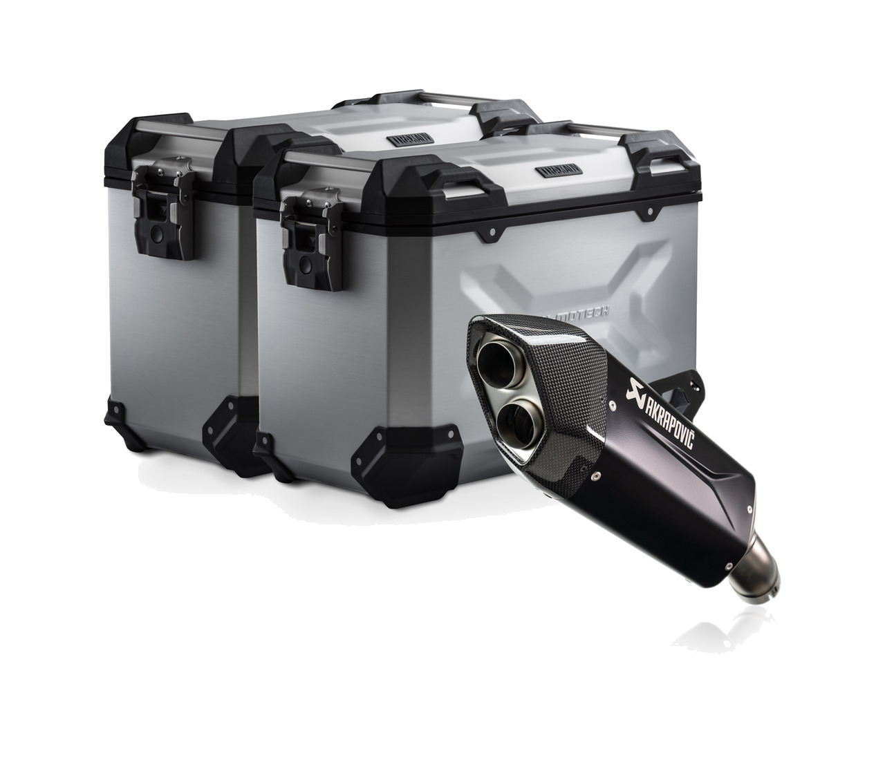 sistema de maletas laterales con herraje trax adv + akrapovic 45/45 l