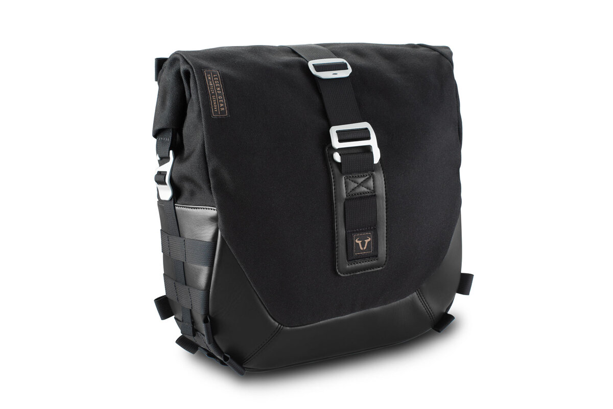 bolsa lateral de moto + soporte izquierdo legend gear lc2 black edition - slc