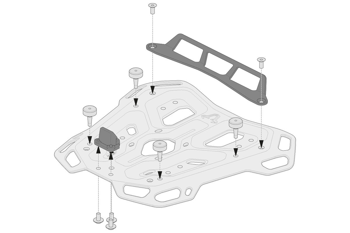 SW-MOTECH Kit Adapter für Gepäckträger ADVENTURE-RACK GIVI/KAPPA MONOLOCK - Picture 5 of 6