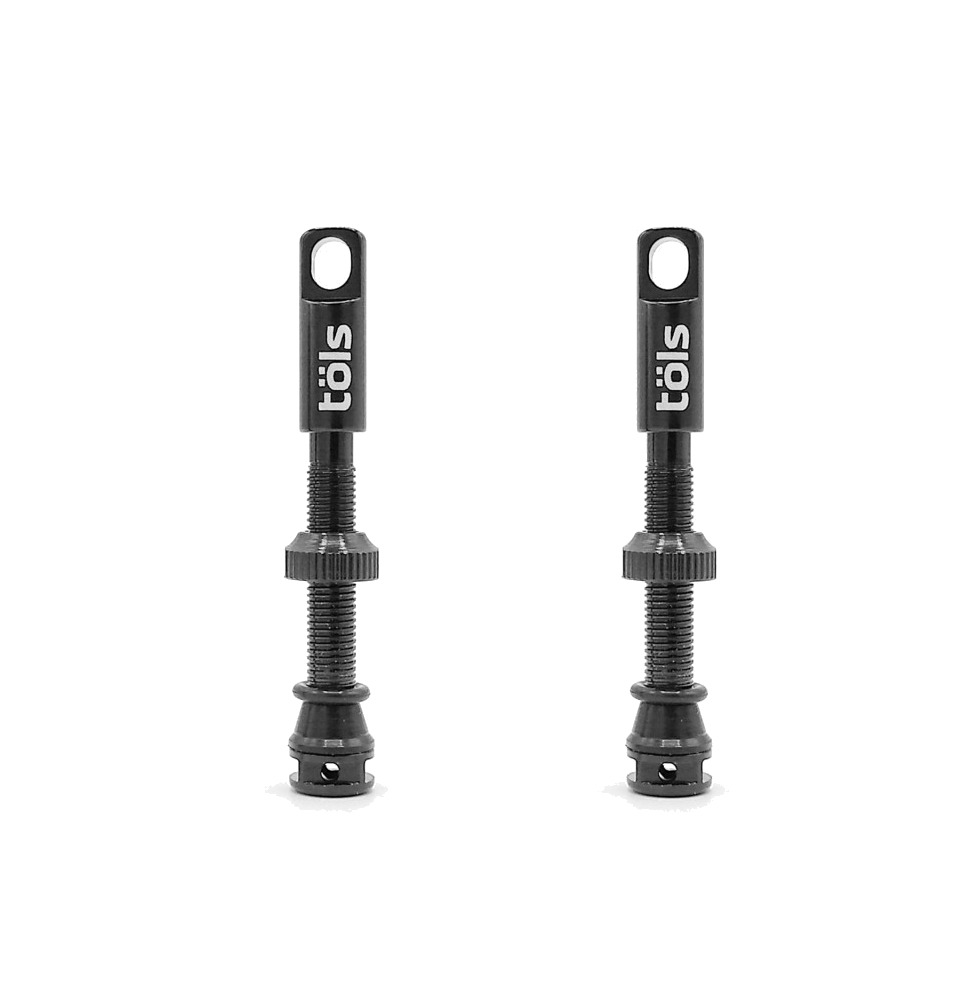 líquido antipinchazos para tubeless con kit de válvulas presta de aluminio color negro mate 44mm mate black