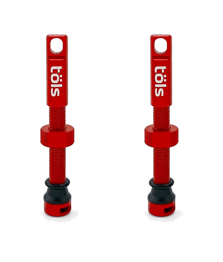 líquido antipinchazos para tubeless con kit de válvulas presta de aluminio color rojo mate 44mm mate red