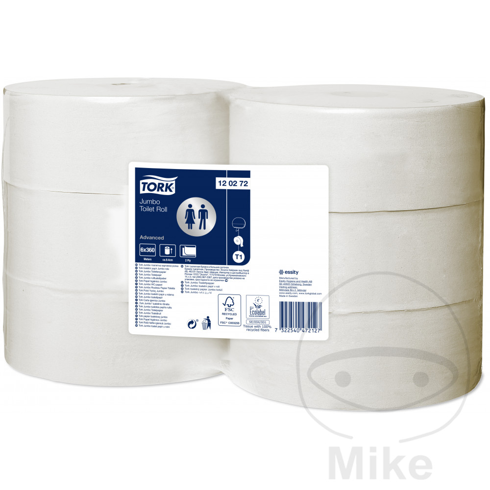 paquete 6 rollos papel higiénico jumbo 360 m