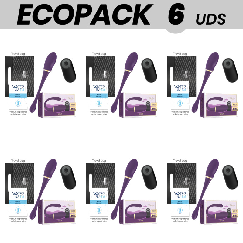 pack de 6 vibradores dobles para parejas con control remoto ecopack-merlin