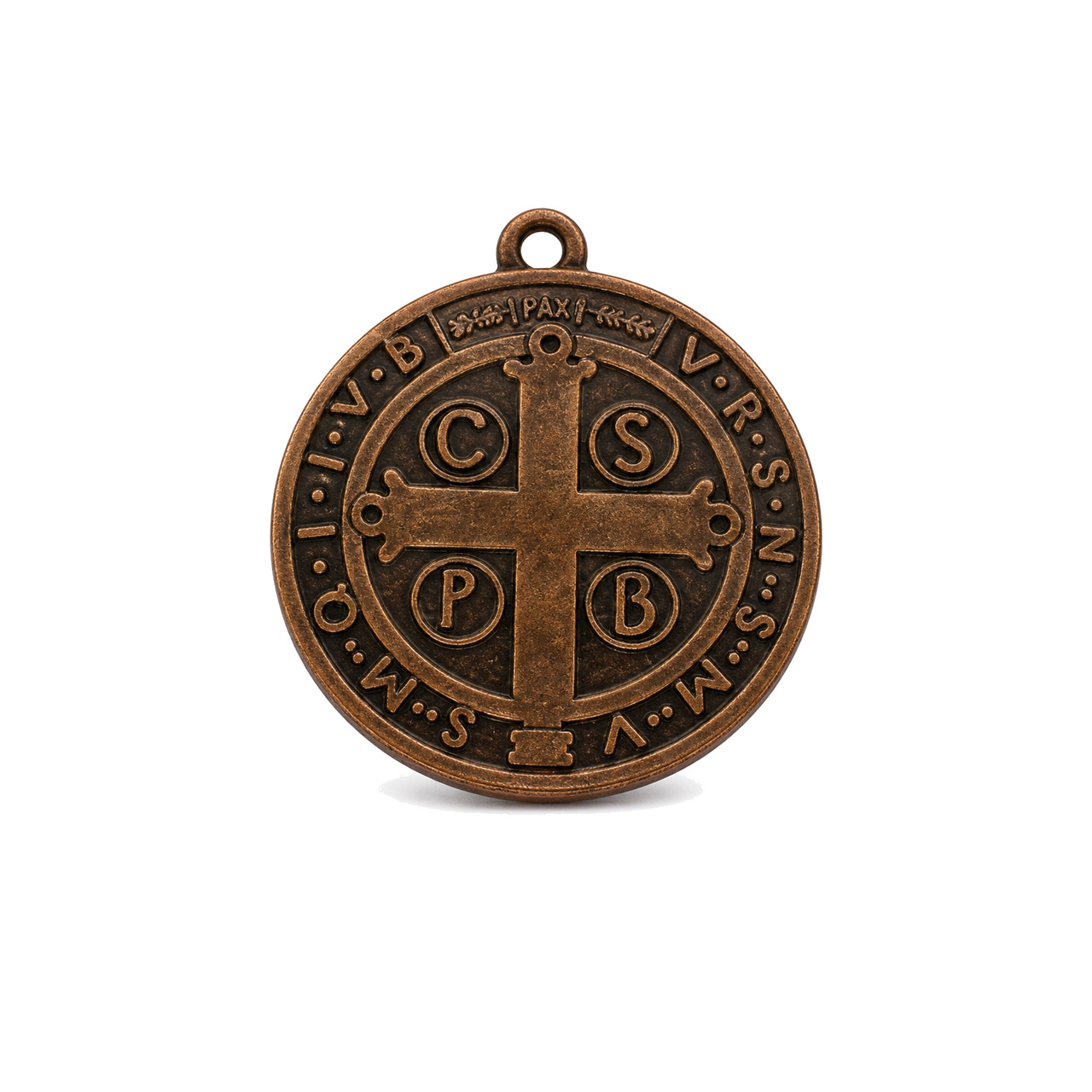 medalla de san benito bronce grande