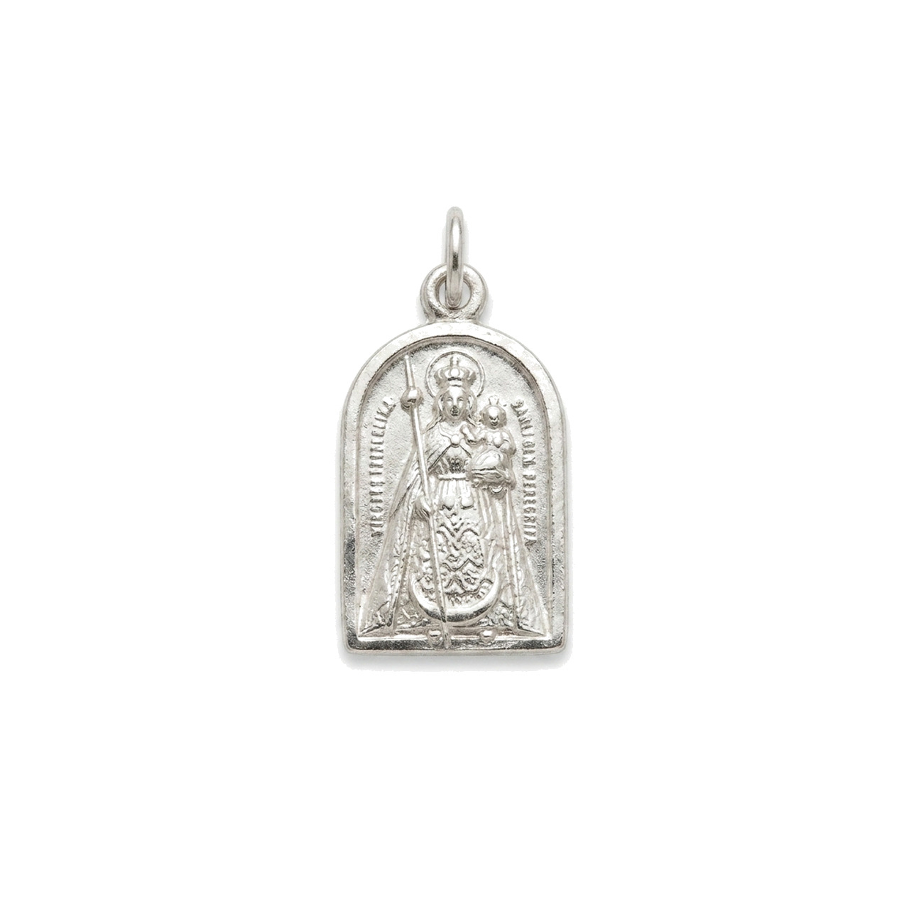 medalla virgen peregrina en plata modelo 2 - colgante, dije, joya devocional