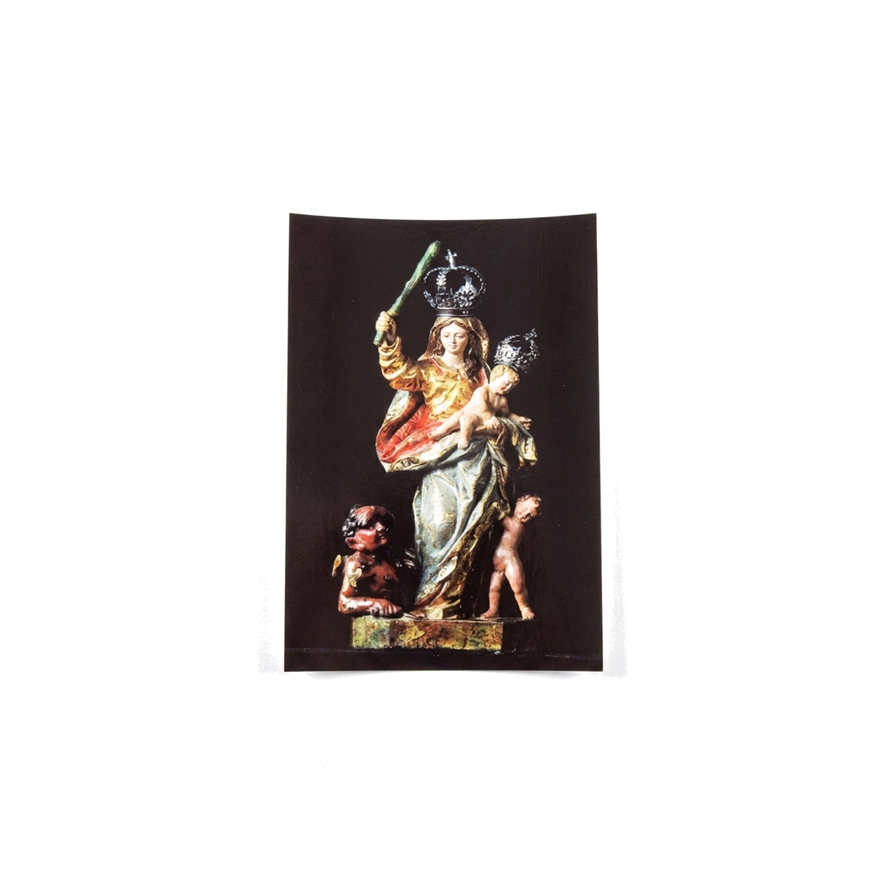 postal virgen del garrote o del amparo de sahagún (estampa, recuerdo, lámina) monjas benedictinas monasterio santa cruz sahagún