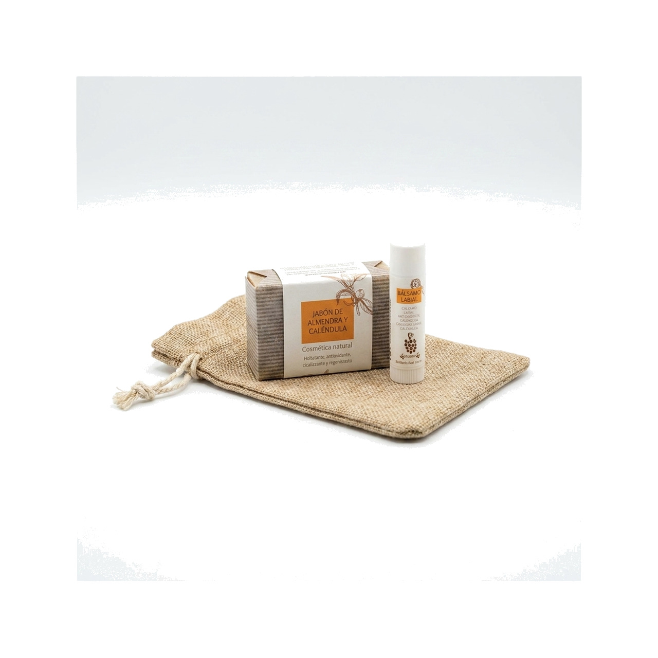 pack jabón almendra y bálsamo labial caléndula - cosmética, cuidado, regalo monjas benedictinas monasterio santa cruz sahagún