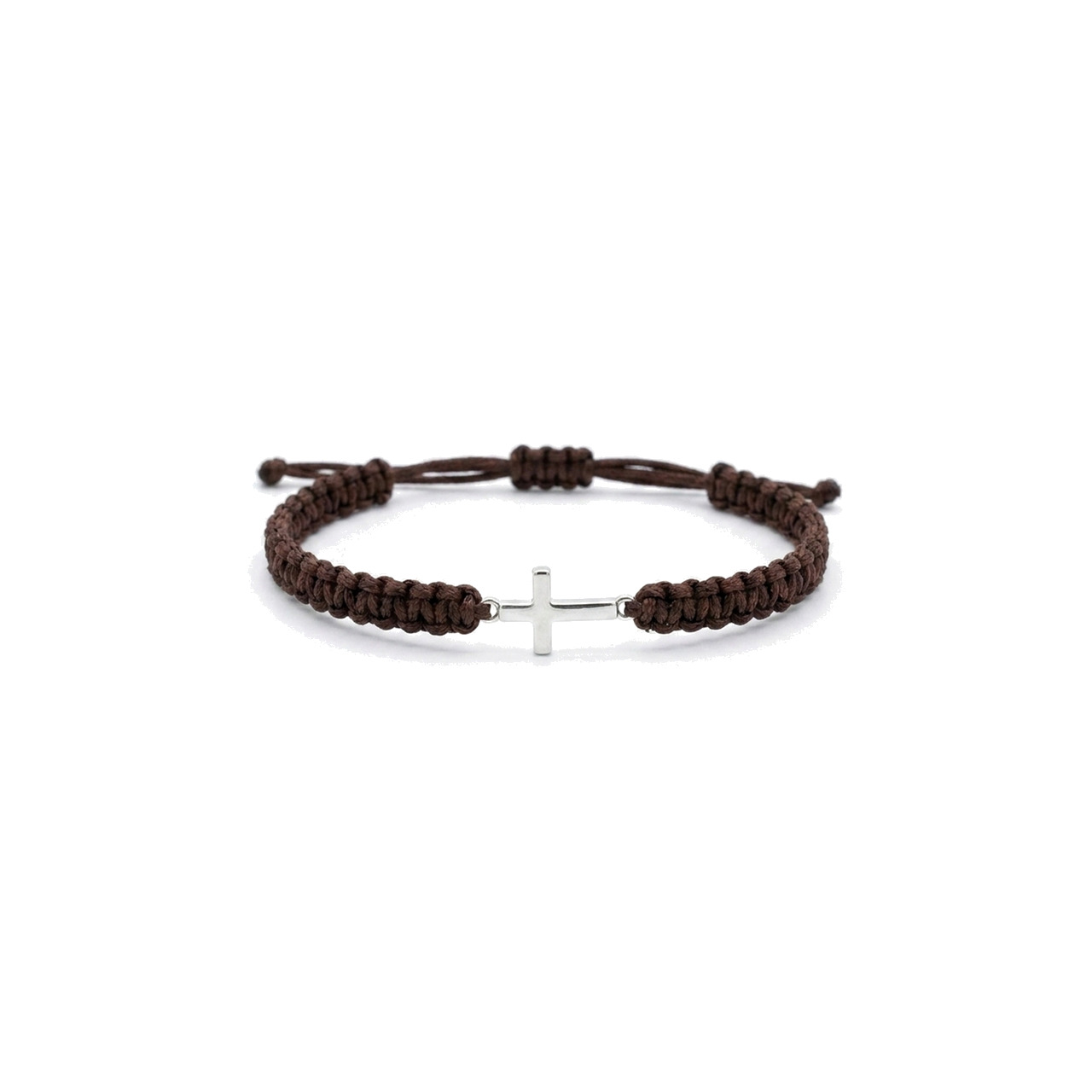 cruz de macramé religiosa para muñeca (pulsera, brazalete, regalo devocional) monjas benedictinas monasterio santa cruz sahagún