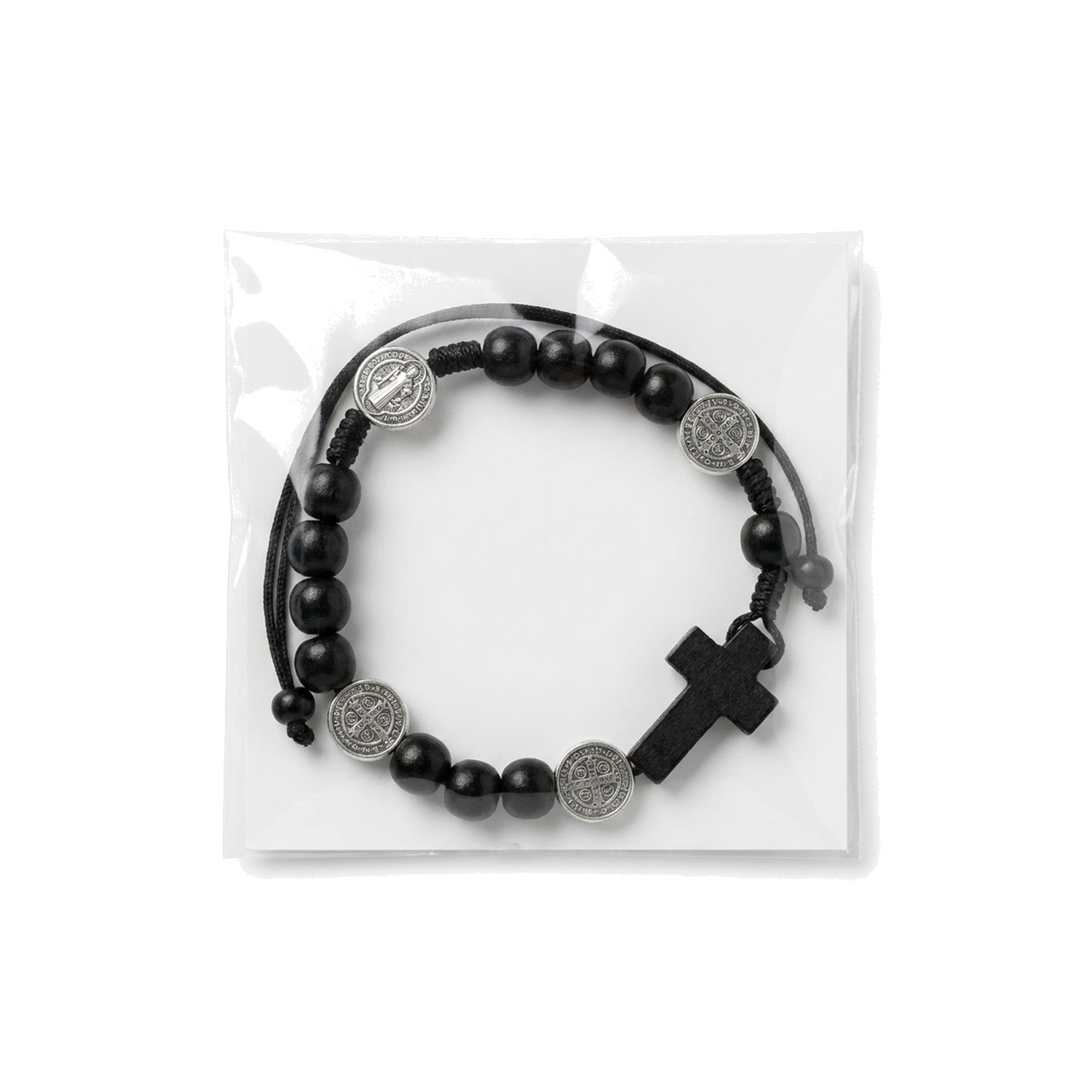 pulsera decenario san benito devocional (rosario, brazalete, amuleto, regalo)