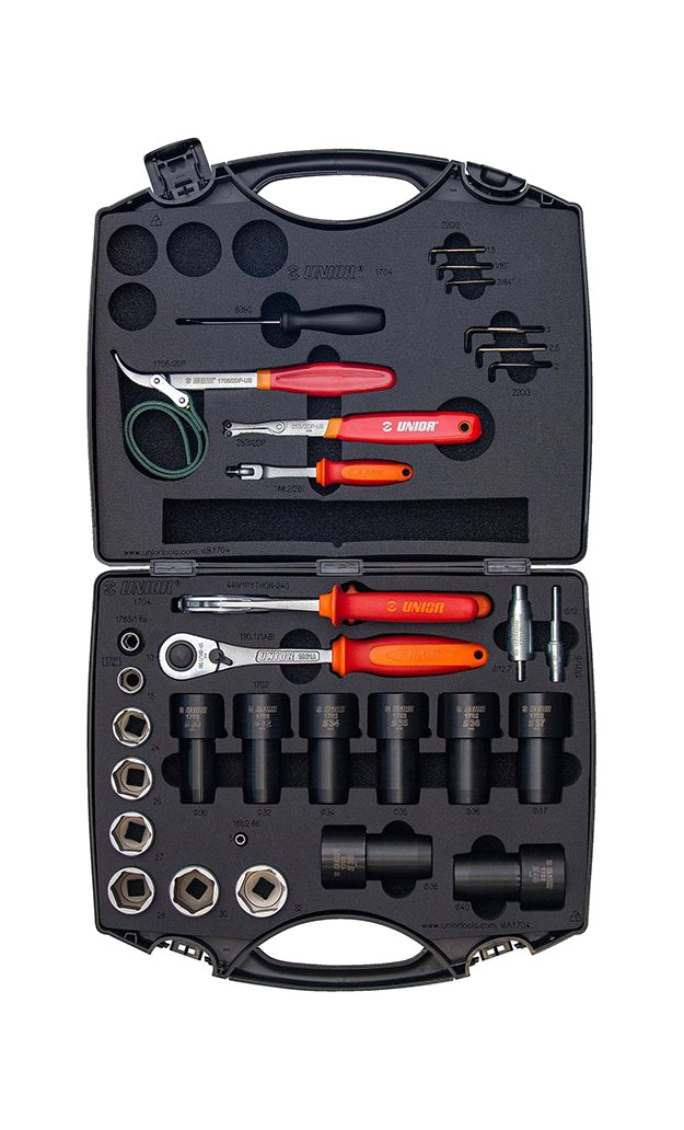 kit herramientas mantenimiento horquillas suspension (32 piezas) unior 1704-us