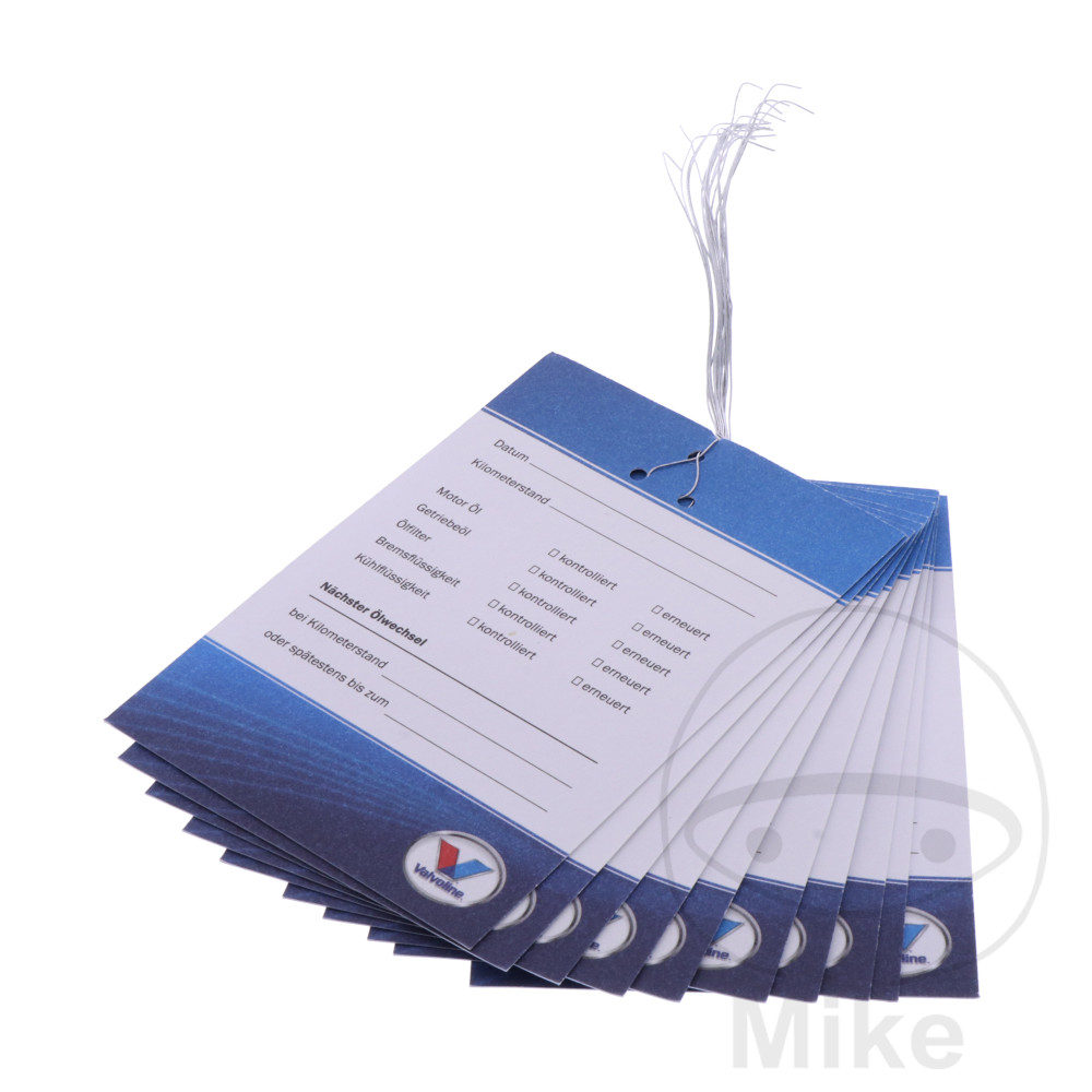 pack 10 etiquetas cambio de aceite de motor/caja de cambios alemán