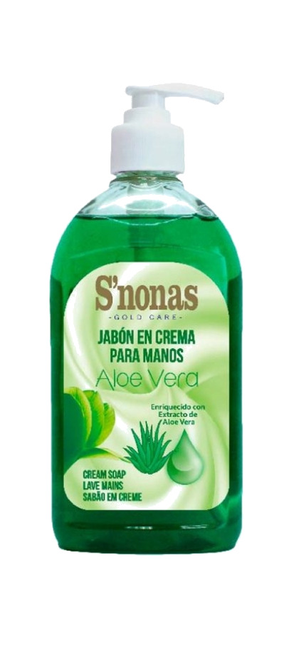 jabón de manos con aloe vera snonas 500 ml