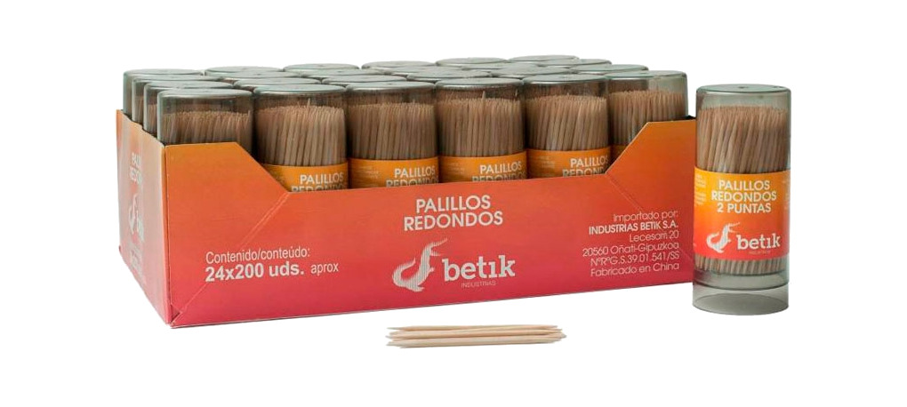 palillero redondo de palillos de 2 puntas 150-300