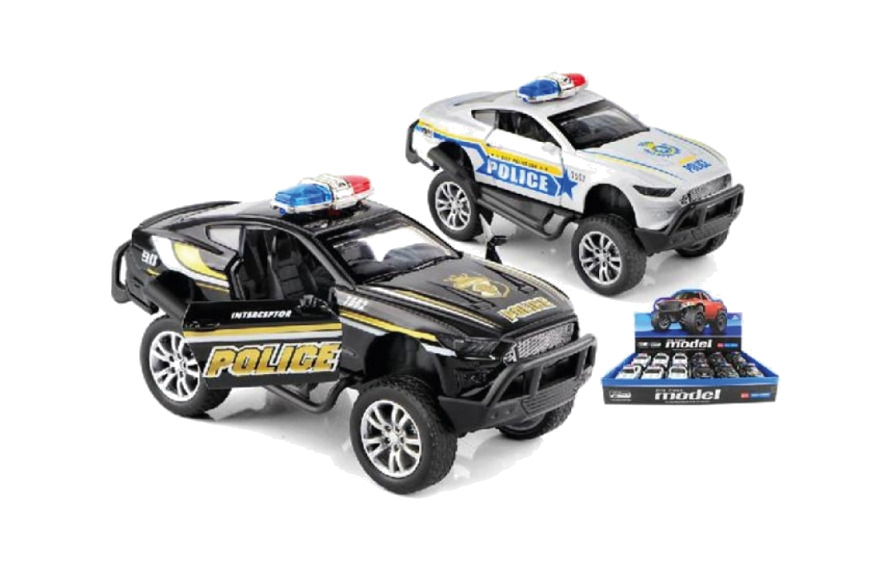 coches de policia en miniatura metal friccion 4x4