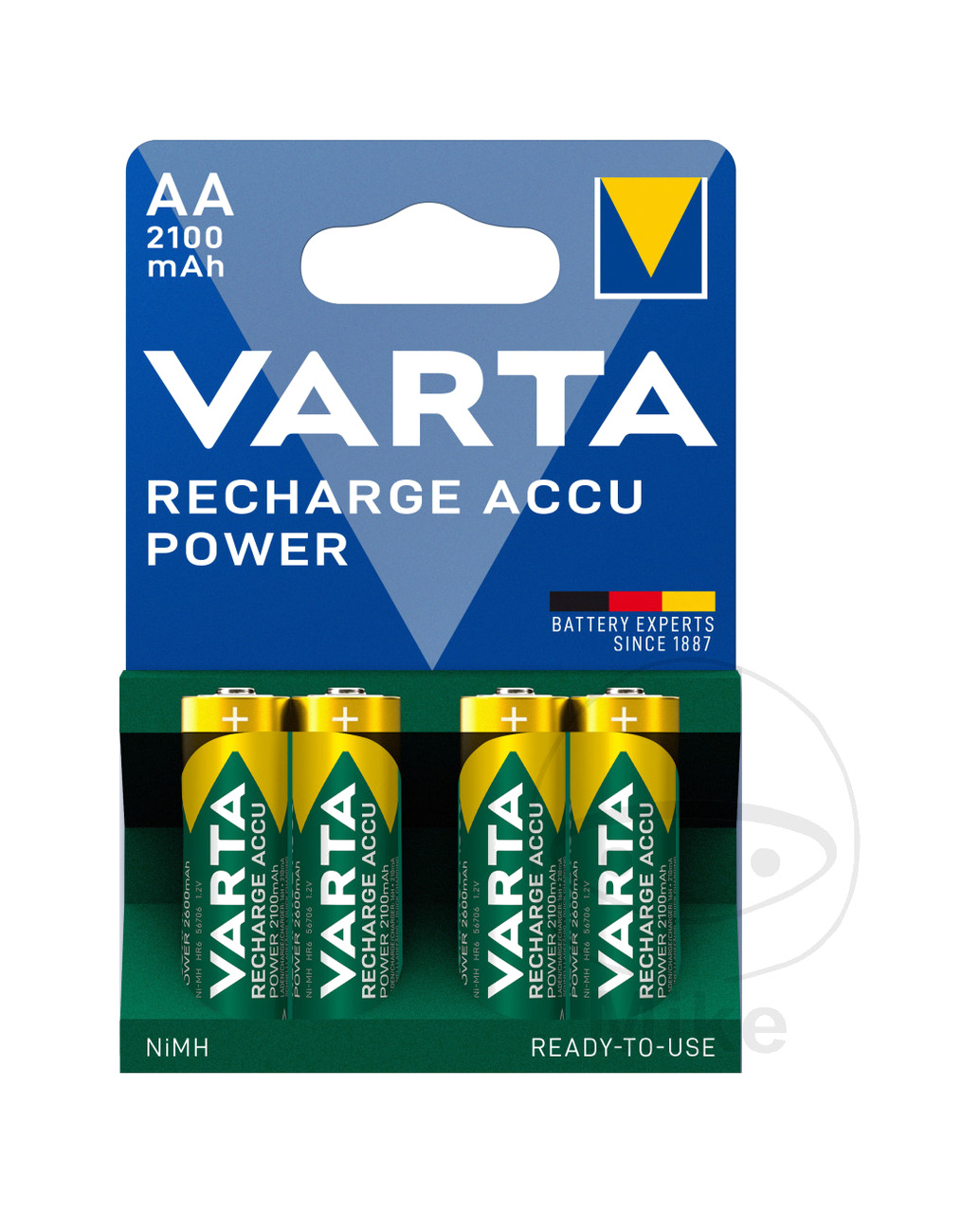 pack 4 pilas recargables medianas listas para usar aa power