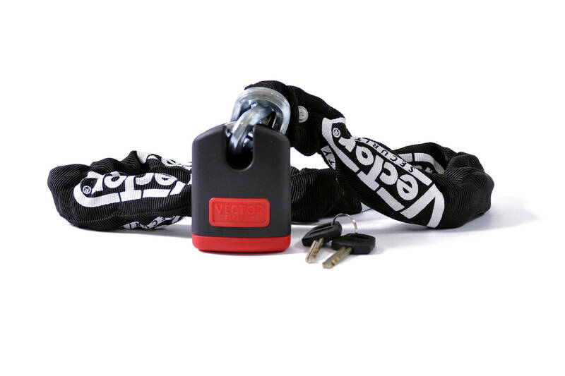 candado + cadena con funda pro 1 m x ø9.5 mm