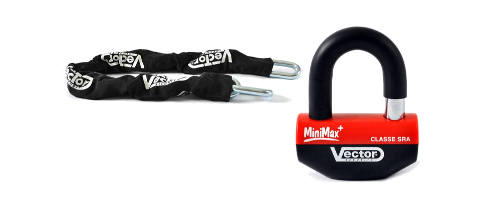 kit antirrobo con candado y cadena minimax+ ø16mm + cadena ø13mm / 1,1m