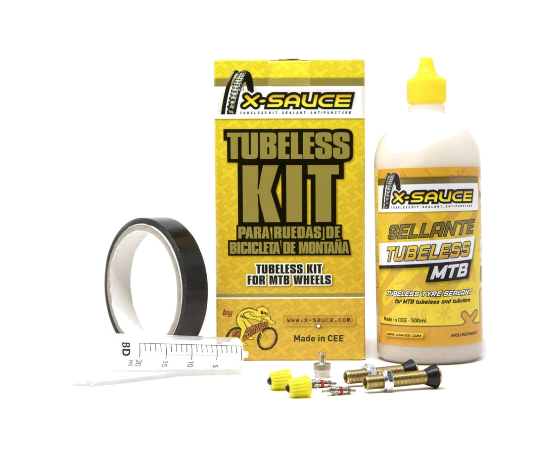 kit tubeless para mtb con válvula gorda y cinta 30mm