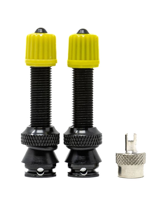 dos válvulas presta de aluminio para tubeless compatibles con mousse y schrader 40mm