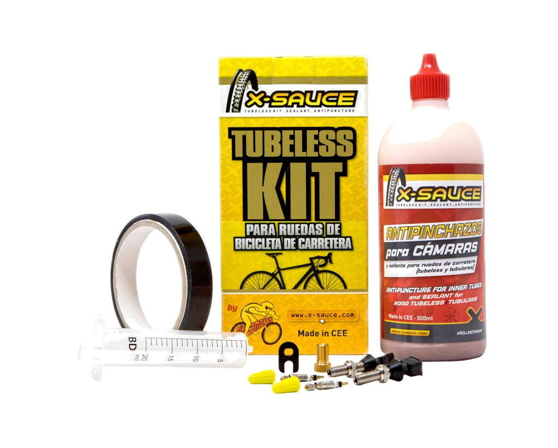 kit tubeless para carretera v fina con cinta 17mm