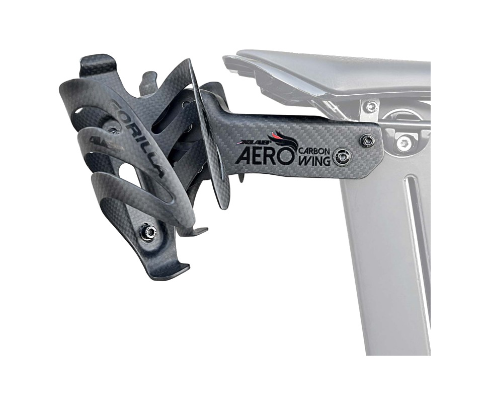 soporte para bidones al sillin con dos portabidones aero carbon wing system