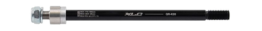 eje pasante para remolques qr-k20 m12x1.75 174-180 mm maxxie 142/148