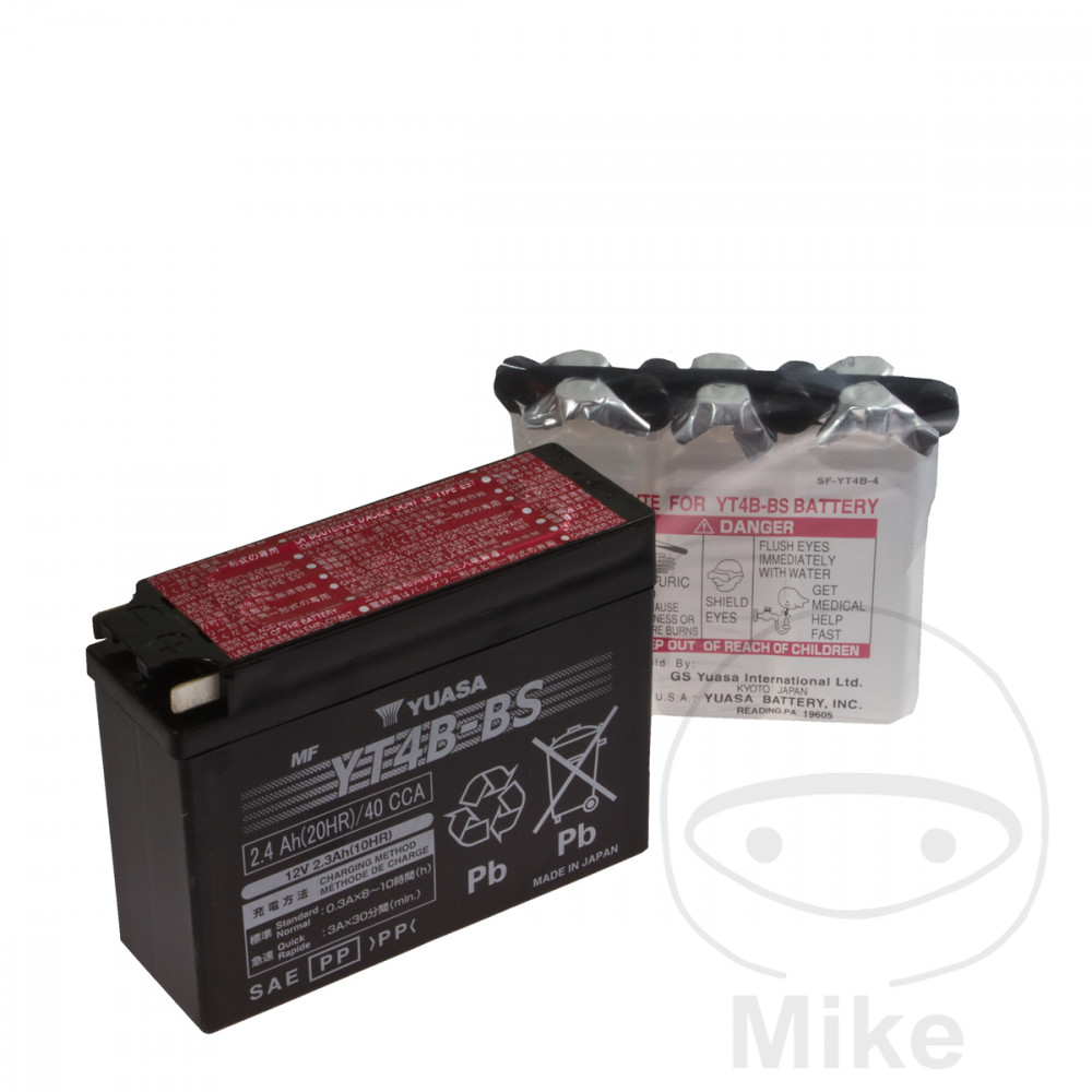 batería de moto sin mantenimiento con electrolitos yt4b-bs