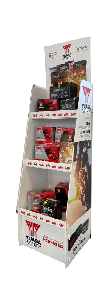 expositor de baterías
