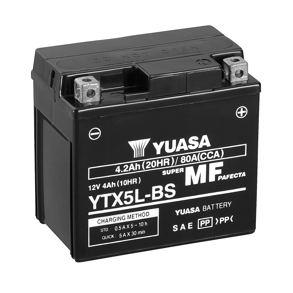 batería ytx5l-bs combipack de yuasa para reemplazar modelos convencionales