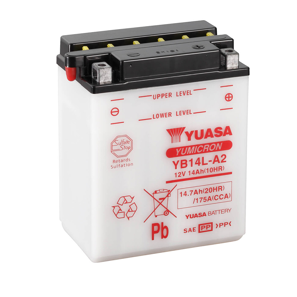 batería yb14l-a2 combipack de yuasa para reemplazar modelos convencionales