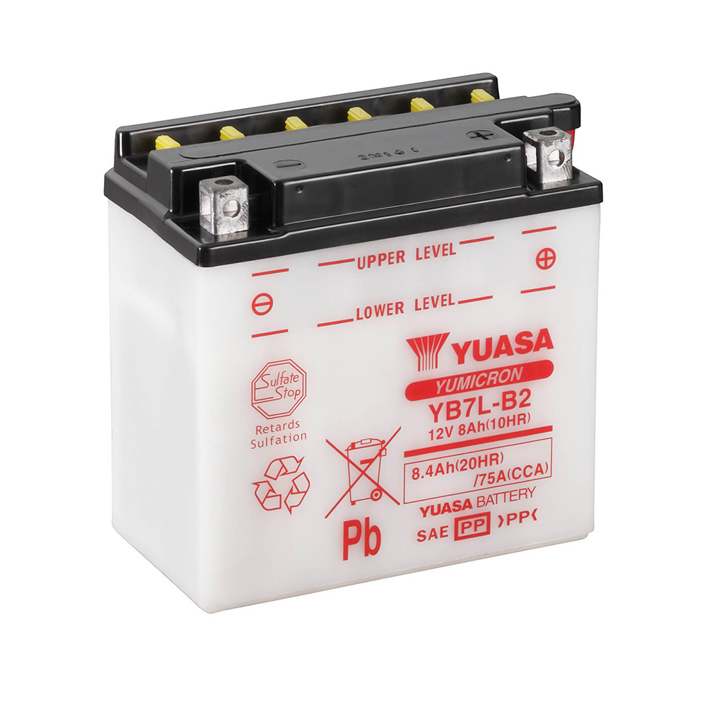 bateria yb7l-b2 dry charged (sin electrolito)