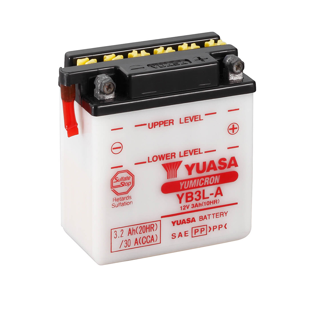 batería yb3l-a dry charged de yuasa - reemplaza a modelos convencionales - 12v 3.2ah
