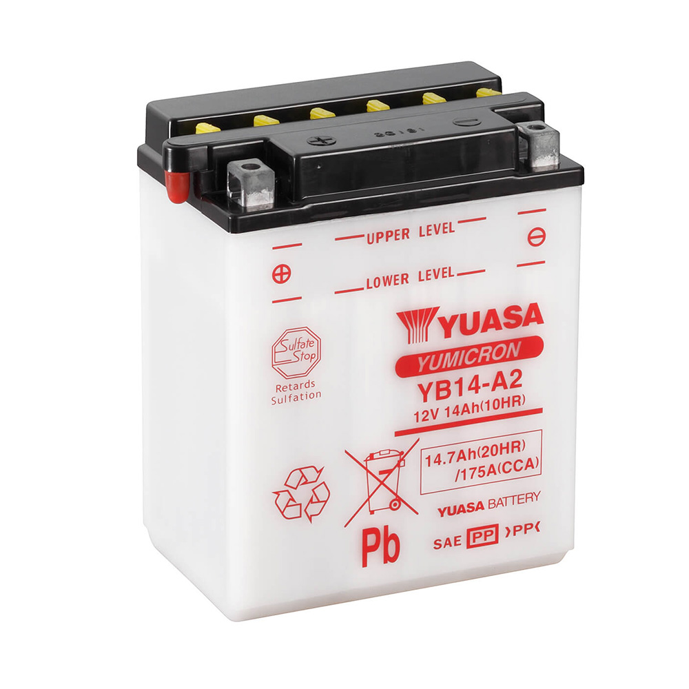 batería yb14-a2 combipack (con electrolito) - reemplaza 6n6-3b - yuasa