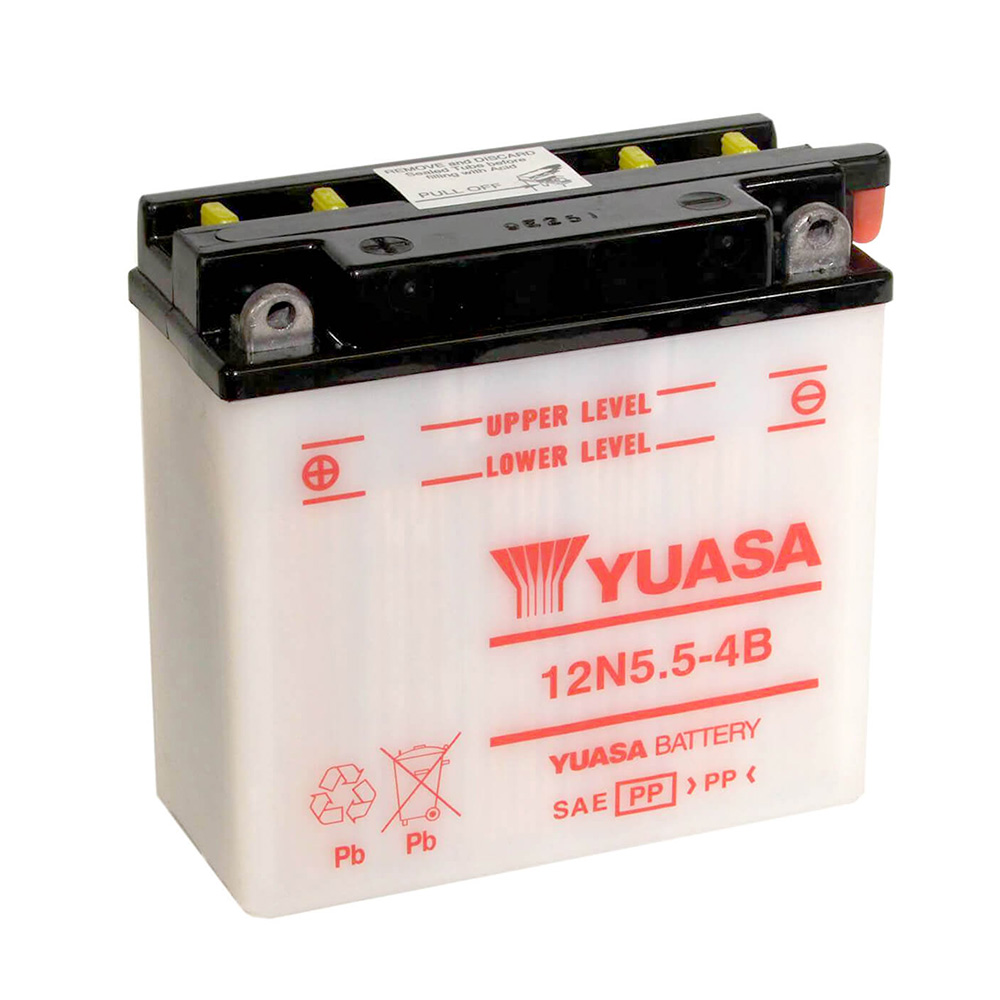 YUASA Bateria 12N5.5-4B Dry charged (sin electrolito) - Photo 1/1