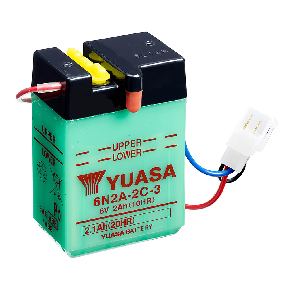 yuasa bateria 61405 6n2a-2c-3 dry charged (sin electrolito)
