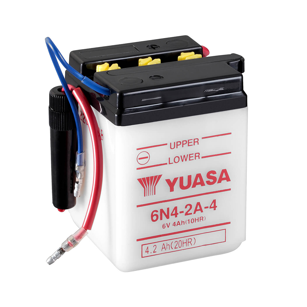 batería yuasa 6n2-2a-4 dry charged - reemplaza yb9l-a2 - 6v 2.1ah