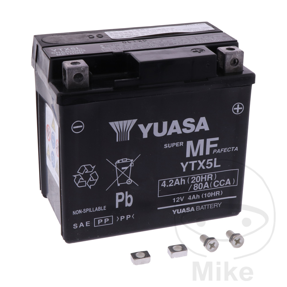 YUASA In de fabriek geactiveerde onderhoudsvrije batterij YTX5L WET - Afbeelding 1 van 1