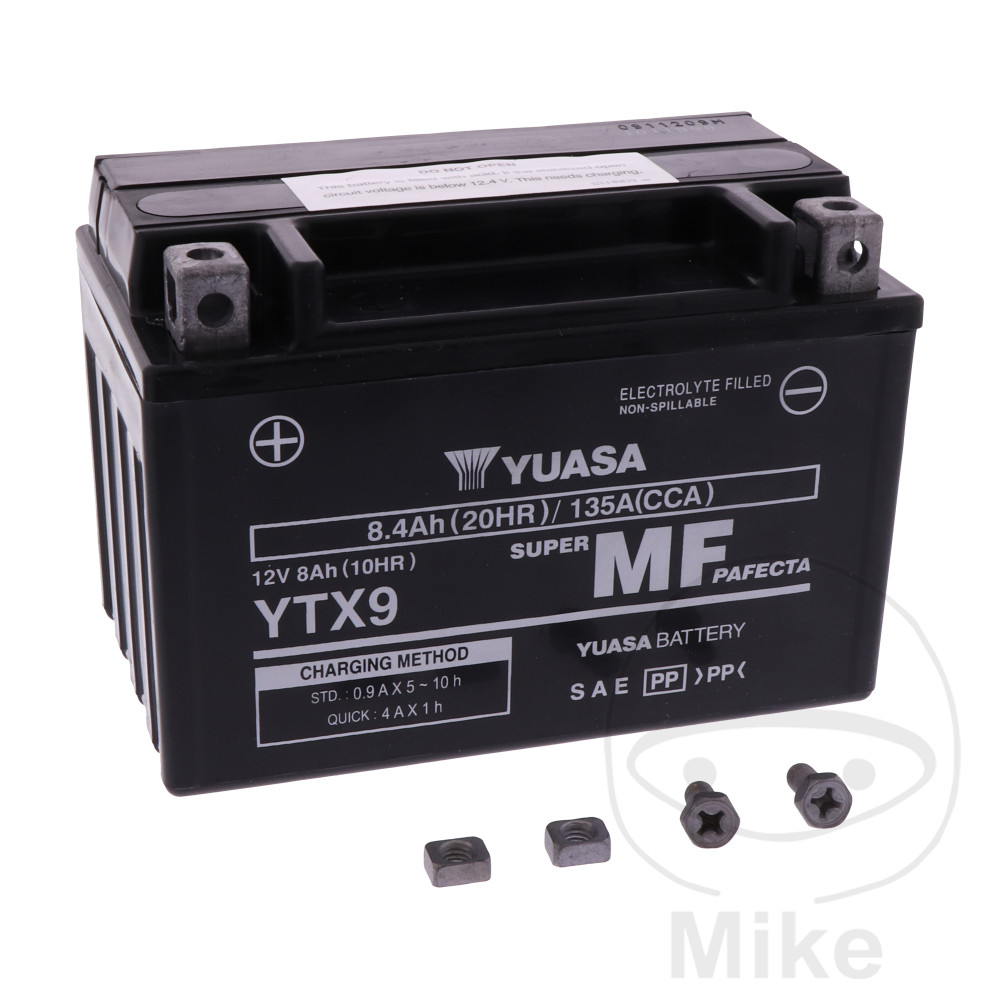 YUASA Batteria esente da manutenzione attivata in fabbrica YTX9 WET - Afbeelding 1 van 1
