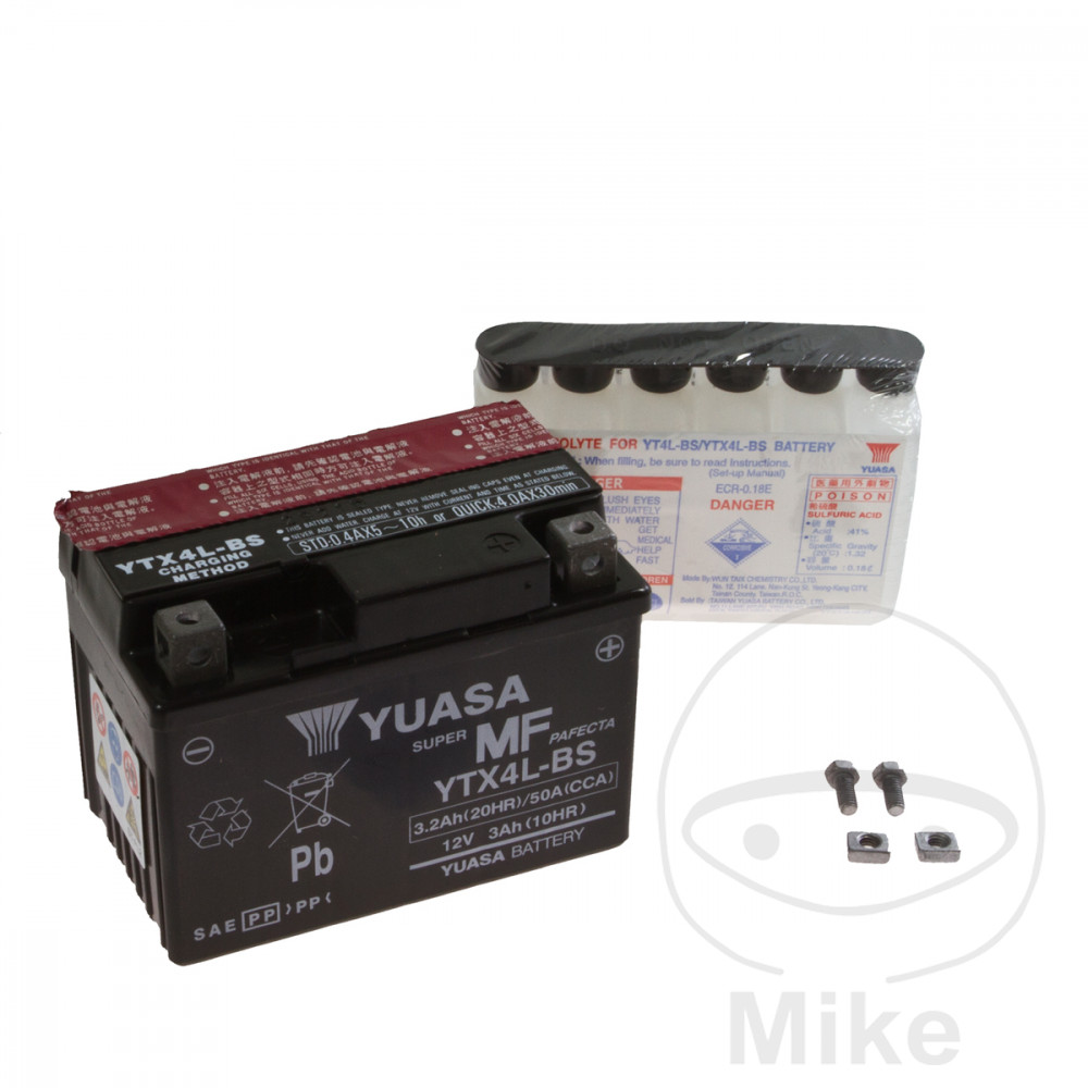 YUASA Batería sin mantenimiento activada de fábrica YTX4L-BS - Imagen 1 de 1
