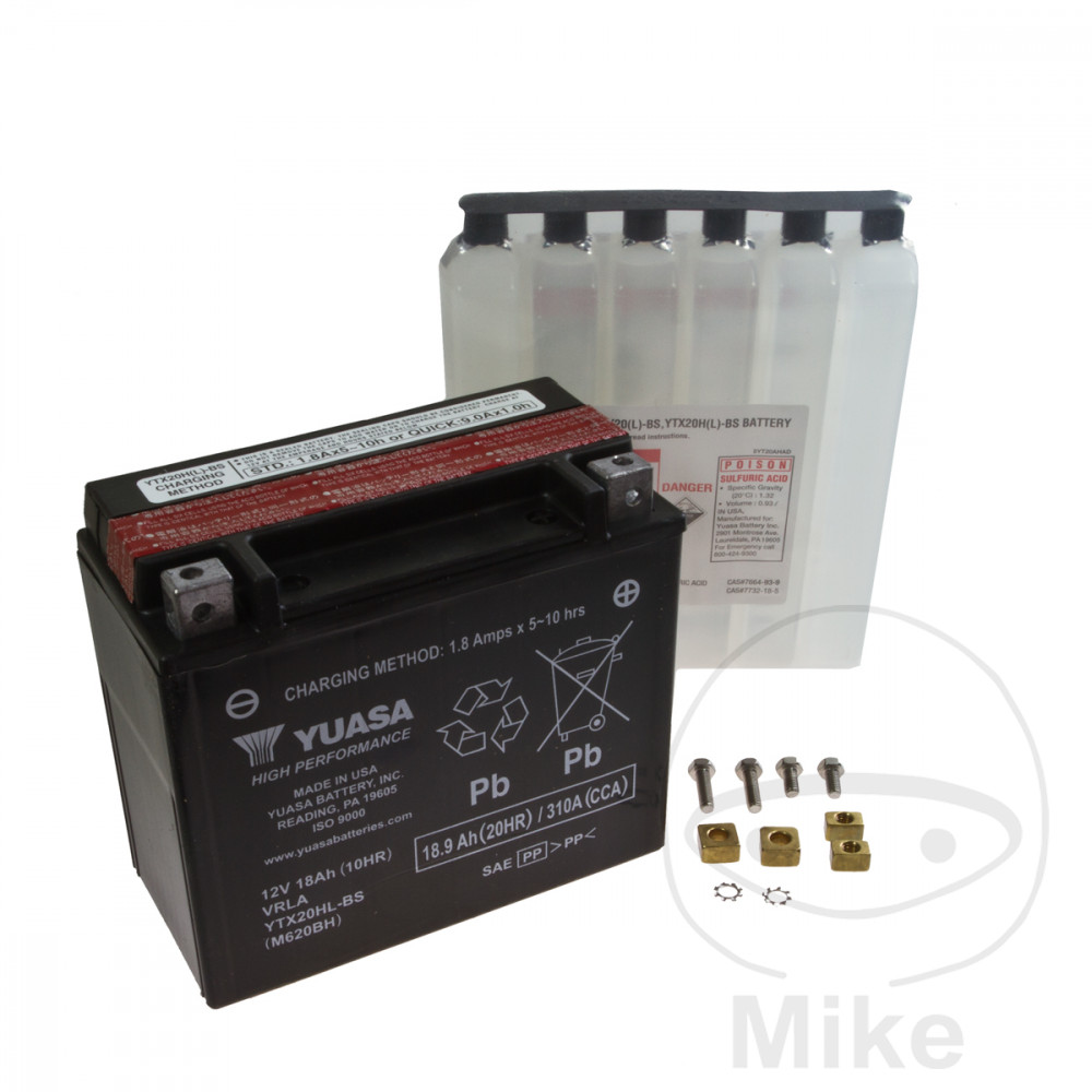 YUASA Batería sin mantenimiento con electrolito YTX20HL-BS - Imagen 1 de 1
