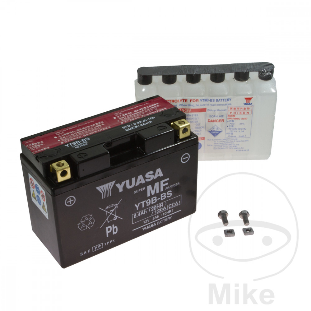 batería sin mantenimiento con electrolito yt9b-bs