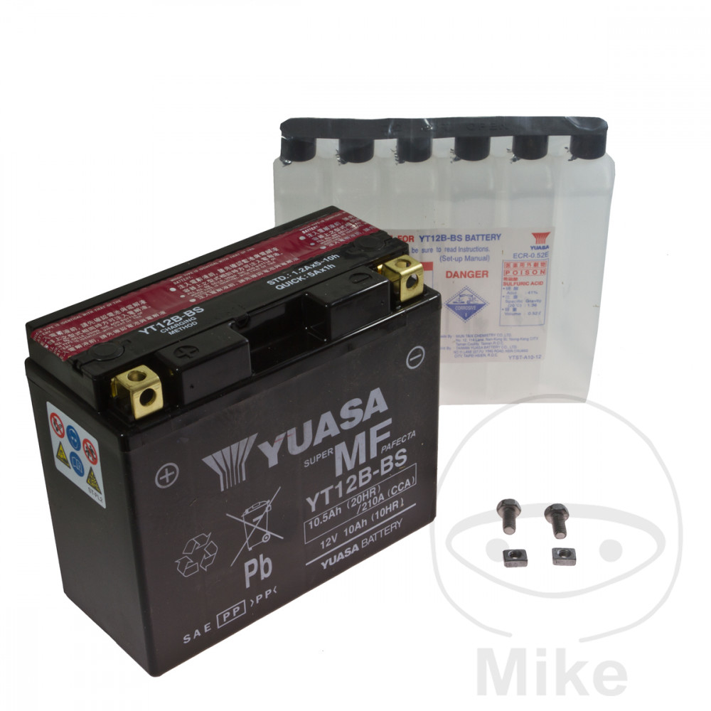 batería sin mantenimiento con electrolito yt12b-bs