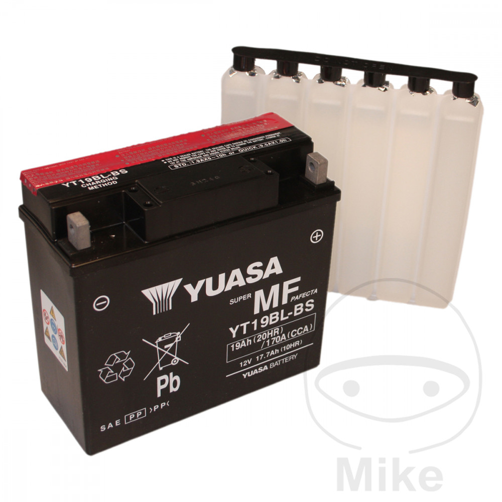 batería sin mantenimiento con electrolito yt19bl-bs